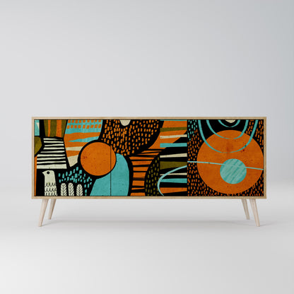 Credenza GEODE GLIMMER a 3 ante effetto rovere