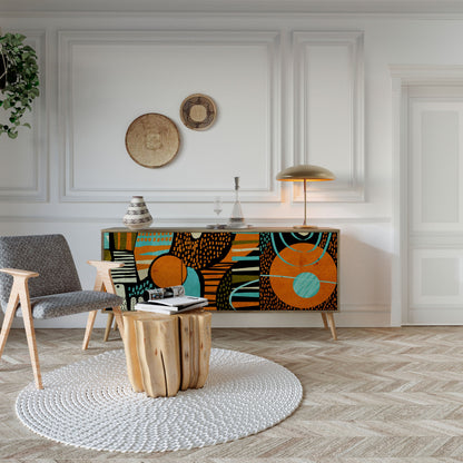 Credenza GEODE GLIMMER a 3 ante effetto rovere