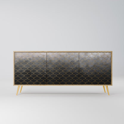 TESSELATED GRAYISH 3-Door Sideboard in Oak Effect