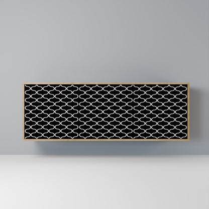TESSELATED BLACKNESS 3-Door Sideboard in Oak Effect