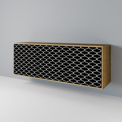 TESSELATED BLACKNESS 3-Door Sideboard in Oak Effect