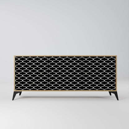TESSELATED BLACKNESS 3-Door Sideboard in Oak Effect