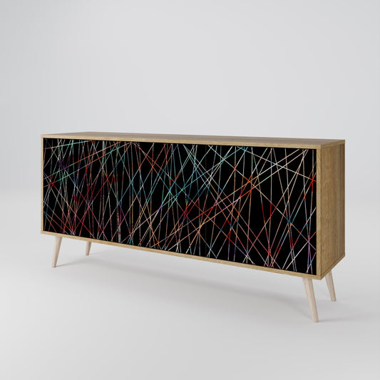 LUMINOUS SNARE Madia a 3 Ante in Effetto Rovere