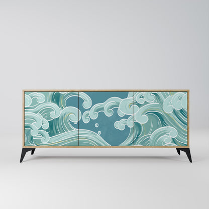Credenza a 3 ante ASIAN SWAY in effetto rovere