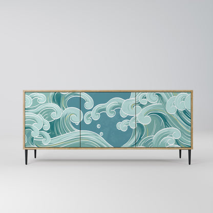 Credenza a 3 ante ASIAN SWAY in effetto rovere