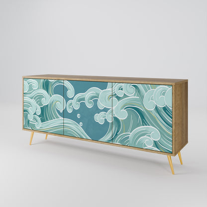 Credenza a 3 ante ASIAN SWAY in effetto rovere