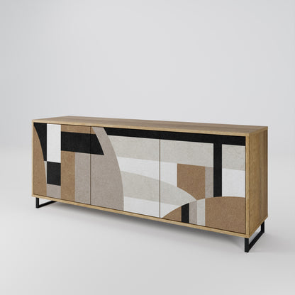 Credenza DELICATE MEMENTO a 3 ante in effetto rovere