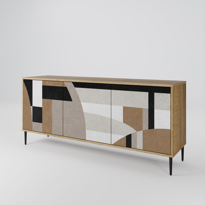 Credenza DELICATE MEMENTO a 3 ante in effetto rovere