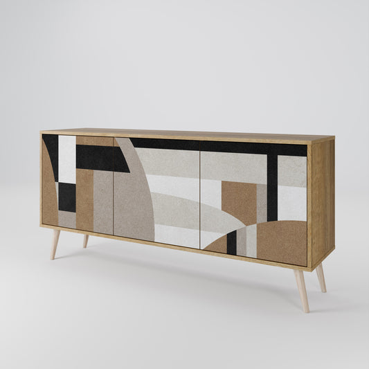 DELICATE MEMENTO Madia a 3 Ante in Effetto Rovere