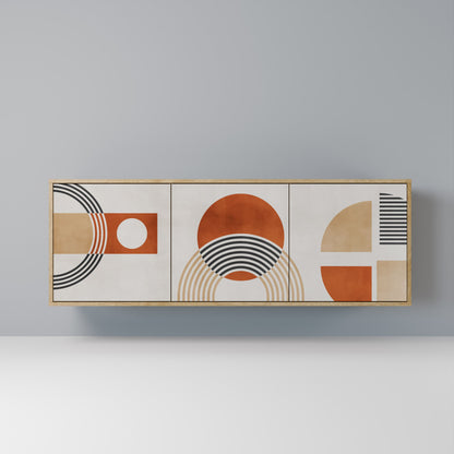 SPACE AROUND Credenza a 3 ante in effetto rovere