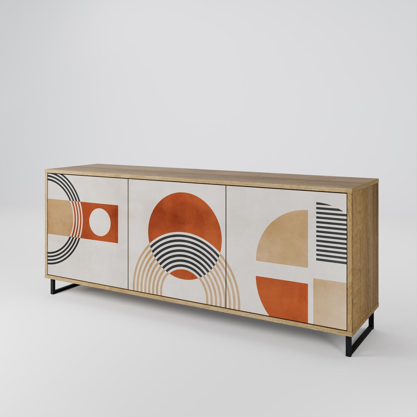SPACE AROUND Credenza a 3 ante in effetto rovere