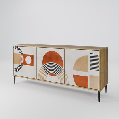 SPACE AROUND Credenza a 3 ante in effetto rovere