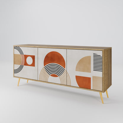 SPACE AROUND Credenza a 3 ante in effetto rovere
