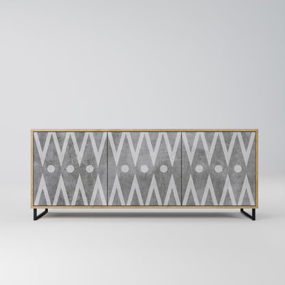 SHARP EDGES 3-Door Sideboard in Oak Effect