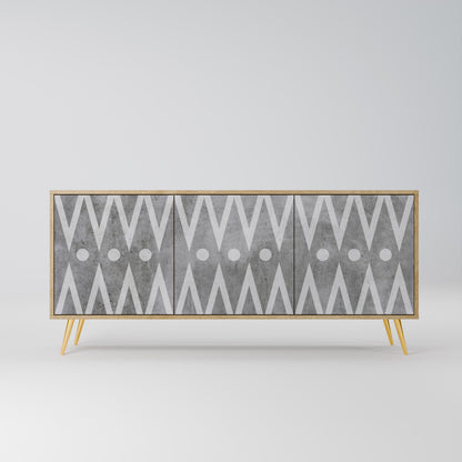 SHARP EDGES 3-Door Sideboard in Oak Effect