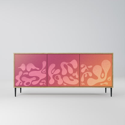 IRREGULAR PINK 3-Door Sideboard in Oak Effect
