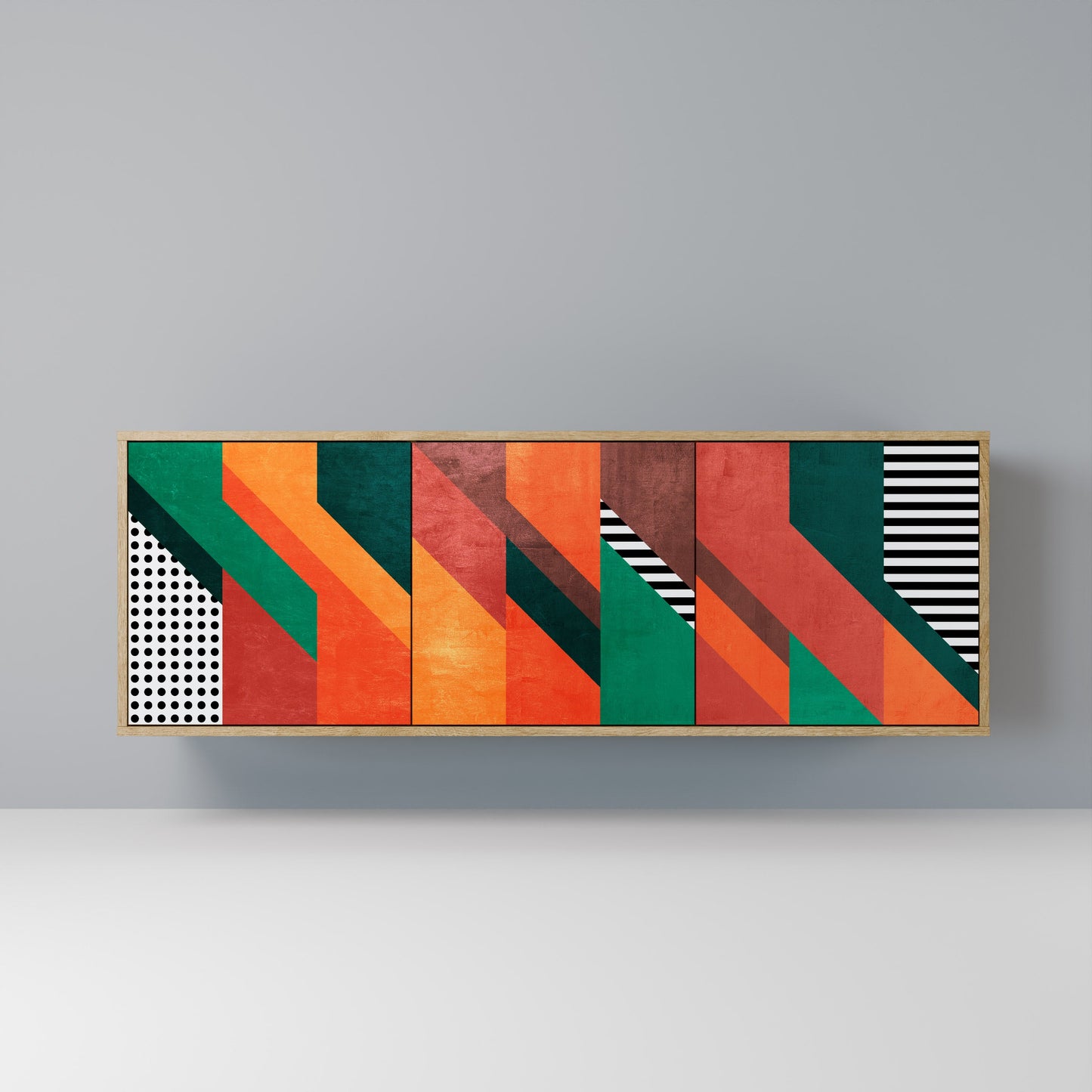 Credenza MAKESHIFT ARTISTRY a 3 ante in effetto rovere