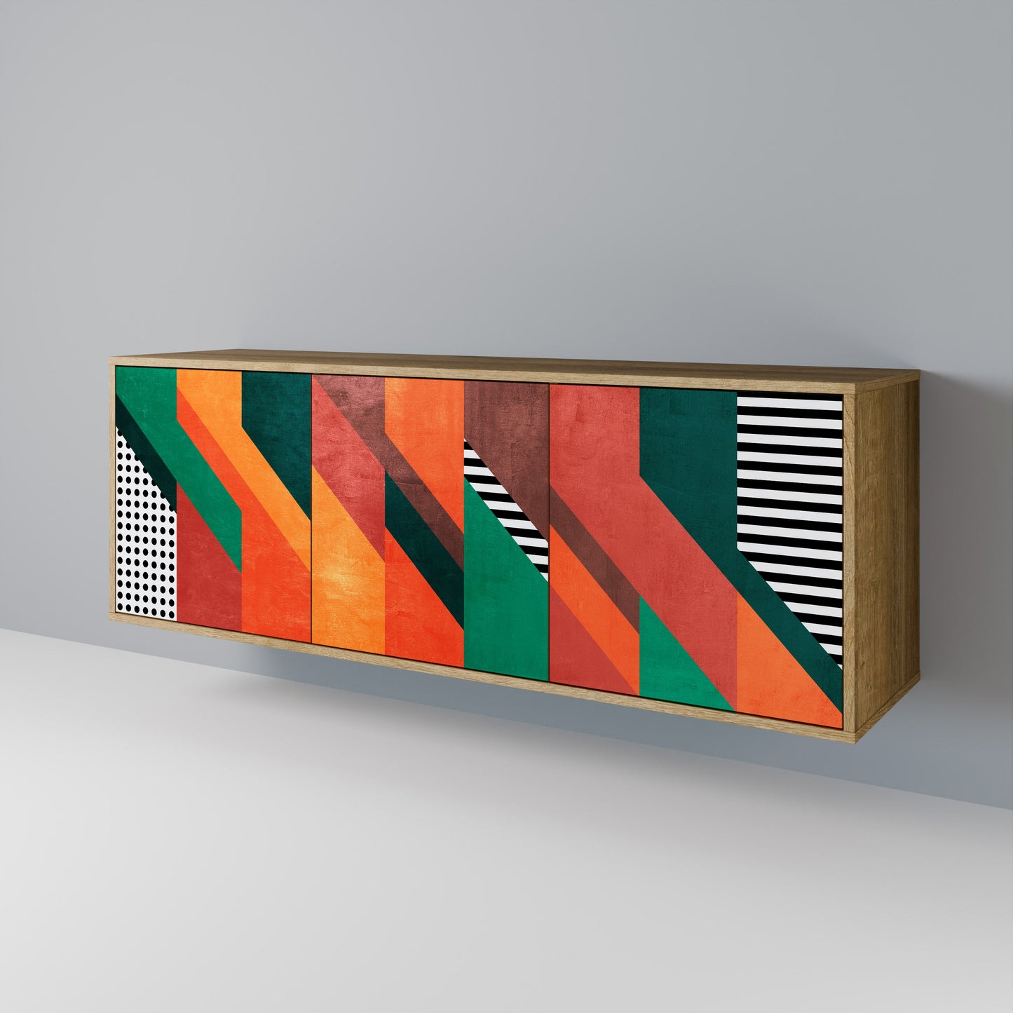 Credenza MAKESHIFT ARTISTRY a 3 ante in effetto rovere