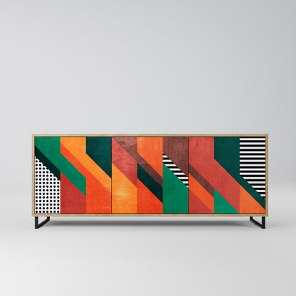 Credenza MAKESHIFT ARTISTRY a 3 ante in effetto rovere
