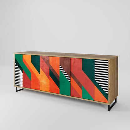 Credenza MAKESHIFT ARTISTRY a 3 ante in effetto rovere