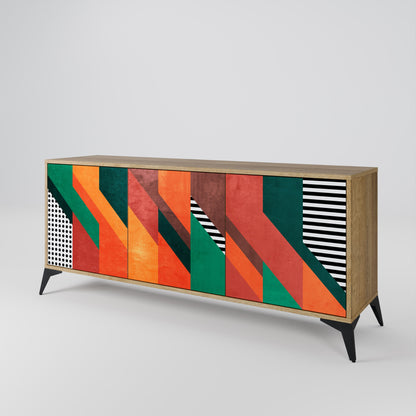 Credenza MAKESHIFT ARTISTRY a 3 ante in effetto rovere