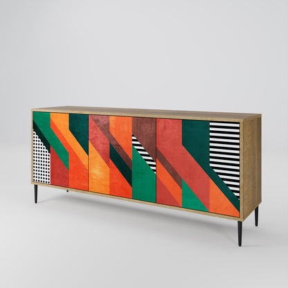 Credenza MAKESHIFT ARTISTRY a 3 ante in effetto rovere