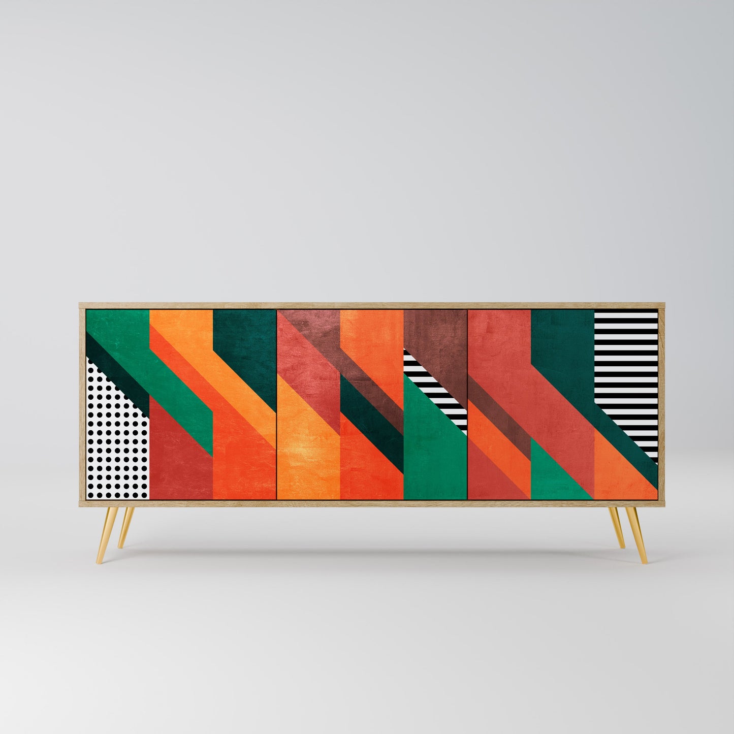 Credenza MAKESHIFT ARTISTRY a 3 ante in effetto rovere