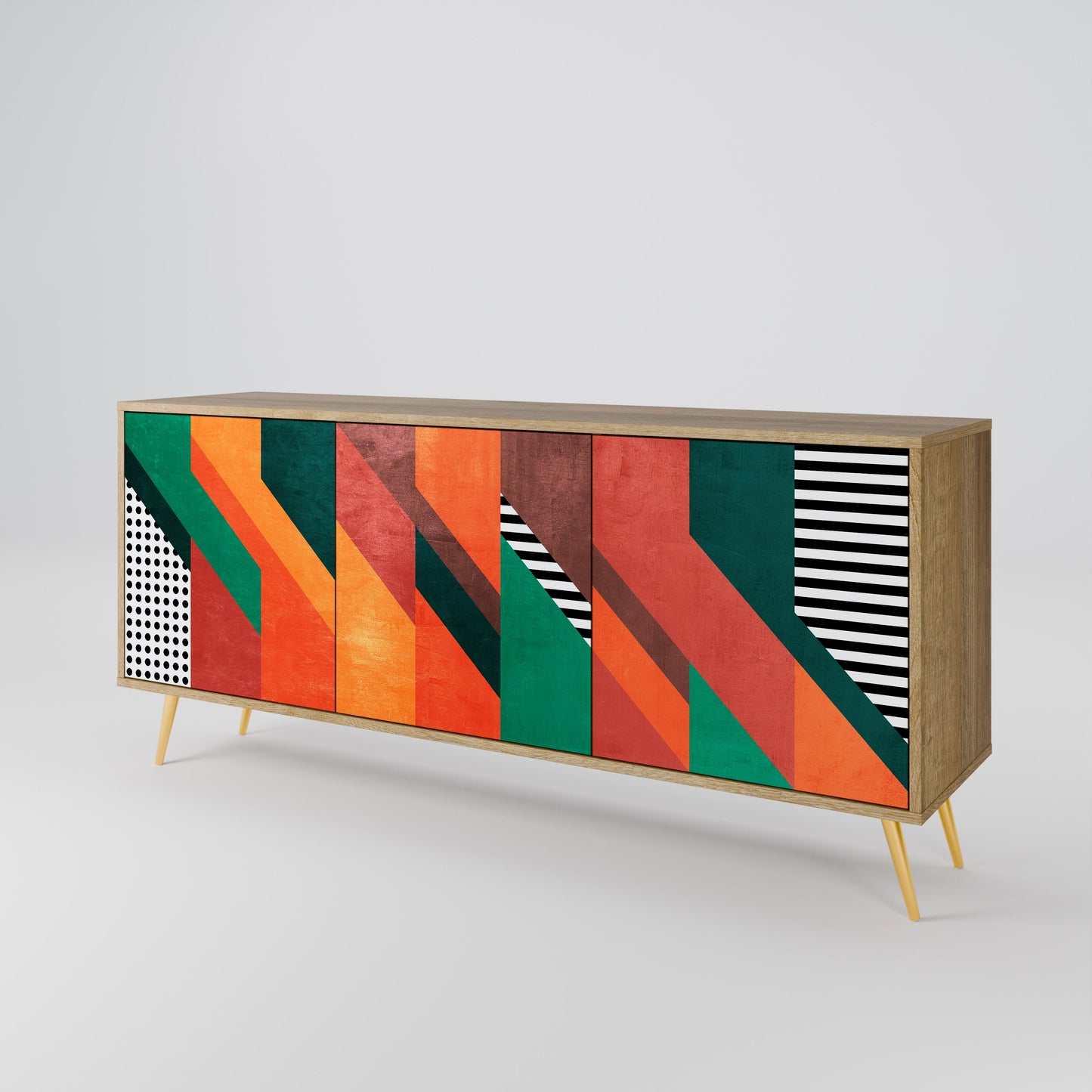 Credenza MAKESHIFT ARTISTRY a 3 ante in effetto rovere