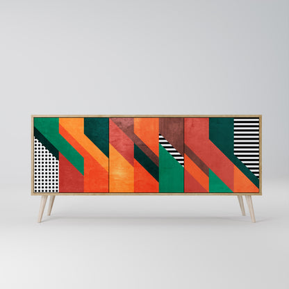 Credenza MAKESHIFT ARTISTRY a 3 ante in effetto rovere