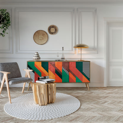 Credenza MAKESHIFT ARTISTRY a 3 ante in effetto rovere