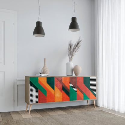Credenza MAKESHIFT ARTISTRY a 3 ante in effetto rovere