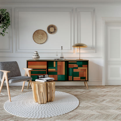 EARTHY FIGURES 3-Door Sideboard in Oak Effect