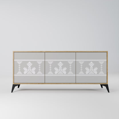 THAI GRAY 3-Door Sideboard in Oak Effect