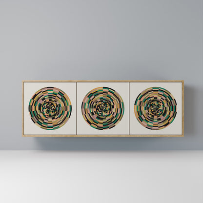 GREEN CIRCLES 3-Door Sideboard in Oak Effect