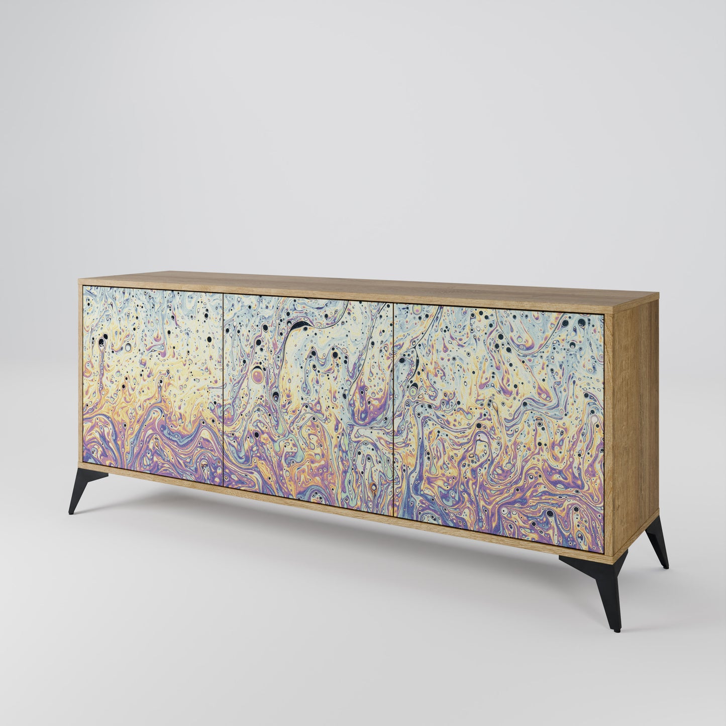 MOSAIC OF COLORS 3-Door Sideboard in Oak Effect