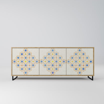 PATTERNED PRISM 3-Door Sideboard in Oak Effect