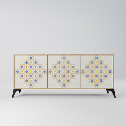 PATTERNED PRISM 3-Door Sideboard in Oak Effect