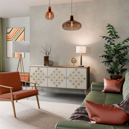 PATTERNED PRISM 3-Door Sideboard in Oak Effect