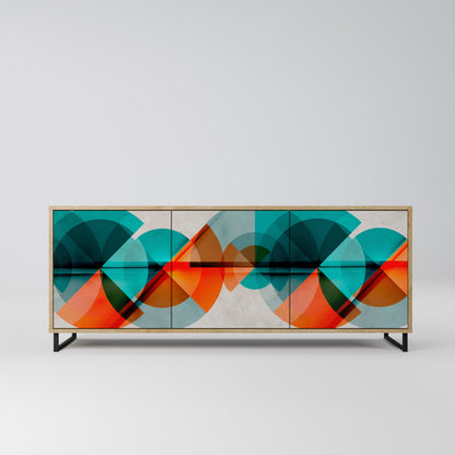 Credenza CIRCULAR RHAPSODY a 3 ante in effetto rovere