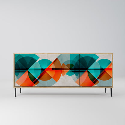 Credenza CIRCULAR RHAPSODY a 3 ante in effetto rovere