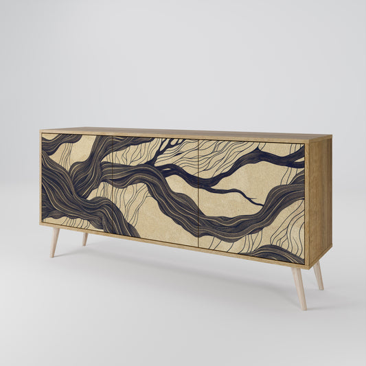 UNIFIED FRAGMENTS 3-Door Sideboard in Oak Effect