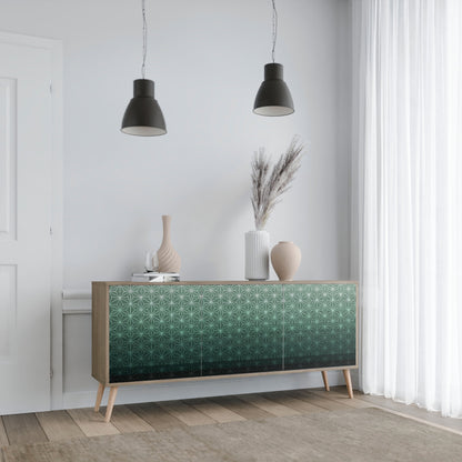 ORNAMENTAL GLIMMER 3-Door Sideboard in Oak Effect