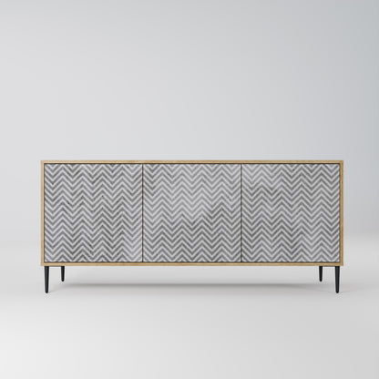 CONCRETE ZIG ZAG 3-Door Sideboard in Oak Effect