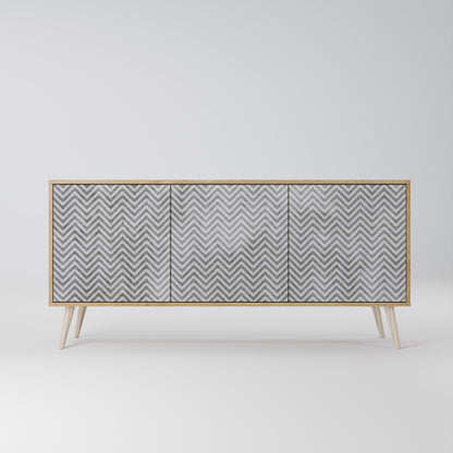 CONCRETE ZIG ZAG 3-Door Sideboard in Oak Effect