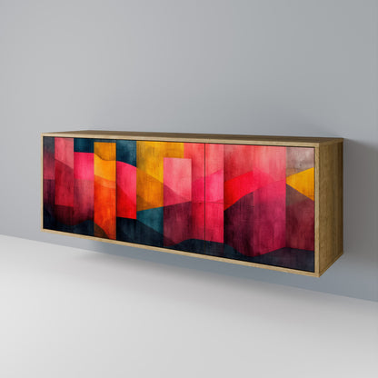 COLORFUL SOUNDS 3-Door Sideboard in Oak Effect