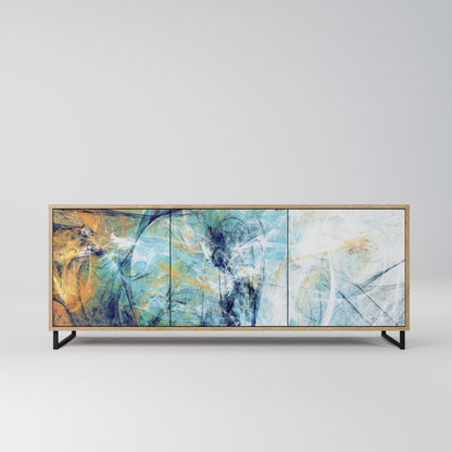 Credenza a 3 ante PENSIERI ASTRATTATI in effetto rovere