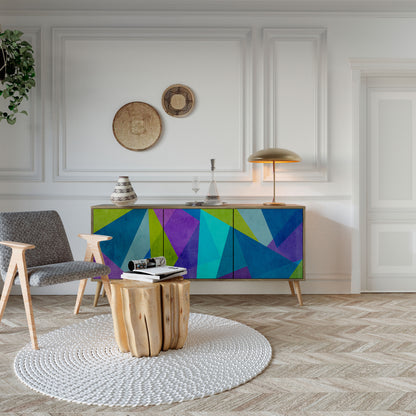 Credenza COLD SHOWCASE a 3 ante in effetto rovere