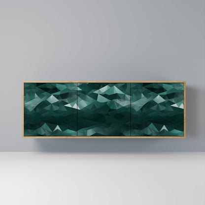 POLYGONAL FLOATING 3-Door Sideboard in Oak Effect