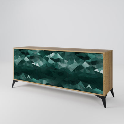 POLYGONAL FLOATING 3-Door Sideboard in Oak Effect