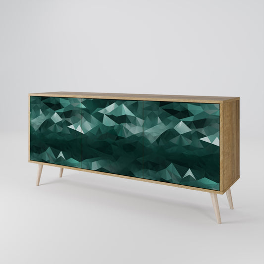 POLYGONAL FLOATING Madia a 3 Ante in Effetto Rovere